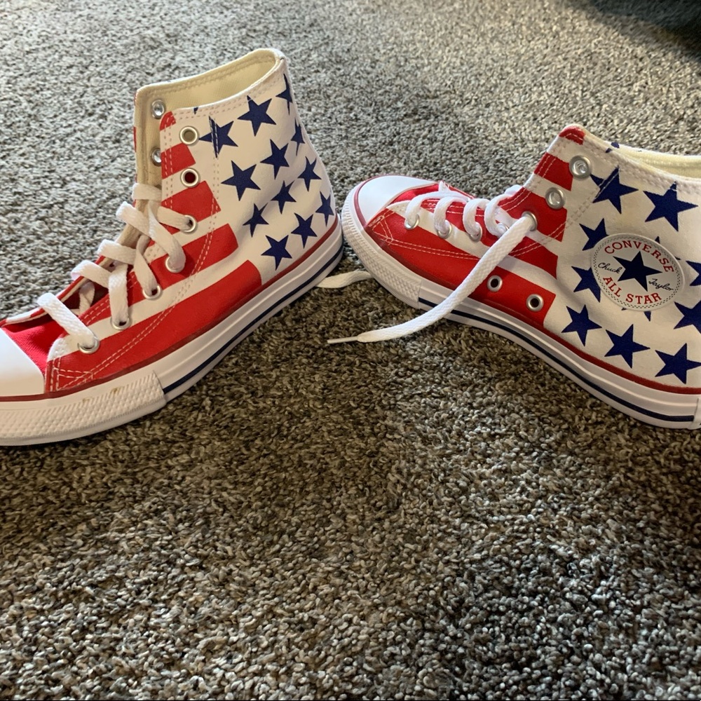 Brand new American flag high top converse